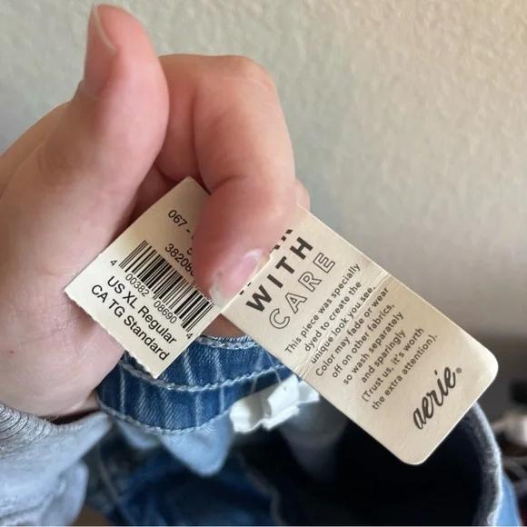 NWT Aerie Pull On Baby Flare Jeans Medium Wash Retro Y2K Women's Size XL - Picture 10 of 12